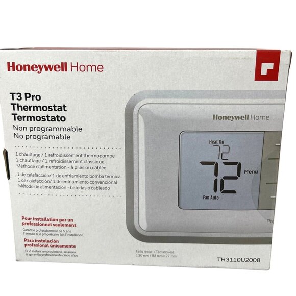 NEW Honeywell Home T3 Pro Non-Programmable Thermostat 1 Heat 1 Cool Sealed Box - Picture 6 of 6